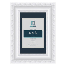Louis Range White Picture, Photo & Poster Frame with Pacific Blue Mount - 6x4" Frame for 4x3" Photo, White