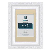 Louis Range White Picture, Photo & Poster Frame with Ivory Mount - 6x4" Frame for 4x3" Photo, White