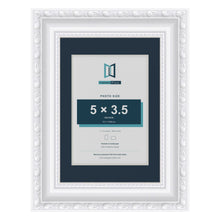 Louis Range White Picture, Photo & Poster Frame with Pacific Blue Mount - 7x5" Frame for 5x3.5" Photo, White