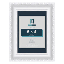 Louis Range White Picture, Photo & Poster Frame with Pacific Blue Mount - 7x5" Frame for 5x4" Photo, White