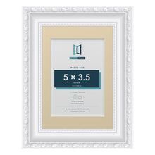 Louis Range White Picture, Photo & Poster Frame with Ivory Mount - 7x5" Frame for 5x3.5" Photo, White