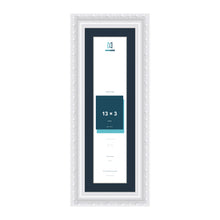 Louis Range White Picture, Photo & Poster Frame with Pacific Blue Mount - 15x5" Frame for 13x3" Photo, White