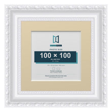 Louis Range White Picture, Photo & Poster Frame with Ivory Mount - 15x15cm Frame for 10x10cm Photo, White