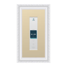 Louis Range White Picture, Photo & Poster Frame with Ivory Mount - 30x15cm Frame for 20x5cm Photo, White