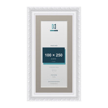 Louis Range White Picture, Photo & Poster Frame with Dawn Grey Mount - 30x15cm Frame for 25x10cm Photo, White