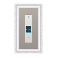 Louis Range White Picture, Photo & Poster Frame with Dawn Grey Mount - 30x15cm Frame for 20x5cm Photo, White