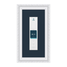 Louis Range White Picture, Photo & Poster Frame with Pacific Blue Mount - 30x15cm Frame for 20x5cm Photo, White