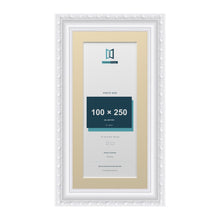 Louis Range White Picture, Photo & Poster Frame with Ivory Mount - 30x15cm Frame for 25x10cm Photo, White
