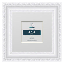 Louis Range White Picture, Photo & Poster Frame with White Mount - 6x6" Frame for 3x3" Photo, White