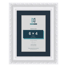 Louis Range White Picture, Photo & Poster Frame with Pacific Blue Mount - 8x6" Frame for 6x4" Photo, White