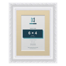 Louis Range White Picture, Photo & Poster Frame with Ivory Mount - 8x6" Frame for 6x4" Photo, White