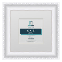 Louis Range White Picture, Photo & Poster Frame with White Mount - 7x7" Frame for 4x4" Photo, White