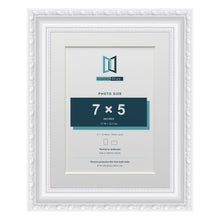 Louis Range White Picture, Photo & Poster Frame with White Mount - 9x7" Frame for 7x5" Photo, White