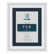 Louis Range White Picture, Photo & Poster Frame with Pacific Blue Mount - 9x7" Frame for 7x5" Photo, White