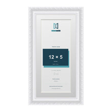Louis Range White Picture, Photo & Poster Frame with White Mount - 14x7" Frame for 12x5" Photo, White