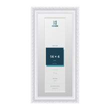 Louis Range White Picture, Photo & Poster Frame with White Mount - 16x7" Frame for 14x4" Photo, White