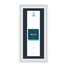 Louis Range White Picture, Photo & Poster Frame with Pacific Blue Mount - 16x7" Frame for 14x4" Photo, White