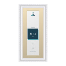 Louis Range White Picture, Photo & Poster Frame with Ivory Mount - 16x7" Frame for 14x4" Photo, White