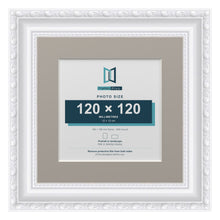 Louis Range White Picture, Photo & Poster Frame with Dawn Grey Mount - 18x18cm Frame for 12x12cm Photo, White