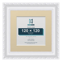 Louis Range White Picture, Photo & Poster Frame with Ivory Mount - 18x18cm Frame for 12x12cm Photo, White