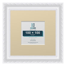 Louis Range White Picture, Photo & Poster Frame with Ivory Mount - 20x20cm Frame for 10x10cm Photo, White