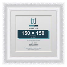 Louis Range White Picture, Photo & Poster Frame with White Mount - 20x20cm Frame for 15x15cm Photo, White