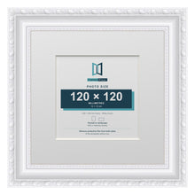 Louis Range White Picture, Photo & Poster Frame with White Mount - 20x20cm Frame for 12x12cm Photo, White