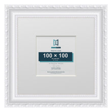Louis Range White Picture, Photo & Poster Frame with White Mount - 20x20cm Frame for 10x10cm Photo, White