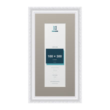 Louis Range White Picture, Photo & Poster Frame with Dawn Grey Mount - 40x20cm Frame for 30x10cm Photo, White