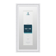 Louis Range White Picture, Photo & Poster Frame with White Mount - 45x20cm Frame for 35x10cm Photo, White
