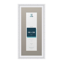 Louis Range White Picture, Photo & Poster Frame with Dawn Grey Mount - 45x20cm Frame for 35x10cm Photo, White