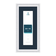 Louis Range White Picture, Photo & Poster Frame with Pacific Blue Mount - 45x20cm Frame for 35x10cm Photo, White