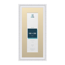 Louis Range White Picture, Photo & Poster Frame with Ivory Mount - 45x20cm Frame for 35x10cm Photo, White