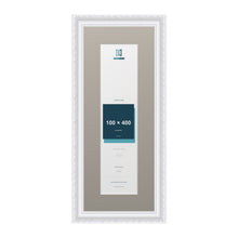 Louis Range White Picture, Photo & Poster Frame with Dawn Grey Mount - 50x20cm Frame for 40x10cm Photo, White