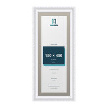 Louis Range White Picture, Photo & Poster Frame with Dawn Grey Mount - 50x20cm Frame for 45x15cm Photo, White