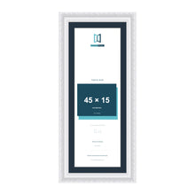 Louis Range White Picture, Photo & Poster Frame with Pacific Blue Mount - 50x20cm Frame for 45x15cm Photo, White