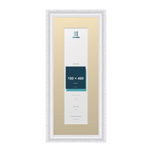 Louis Range White Picture, Photo & Poster Frame with Ivory Mount - 50x20cm Frame for 40x10cm Photo, White