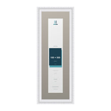 Louis Range White Picture, Photo & Poster Frame with Dawn Grey Mount - 60x20cm Frame for 50x10cm Photo, White