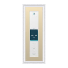 Louis Range White Picture, Photo & Poster Frame with Ivory Mount - 60x20cm Frame for 50x10cm Photo, White