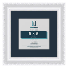 Louis Range White Picture, Photo & Poster Frame with Pacific Blue Mount - 8x8" Frame for 5x5" Photo, White