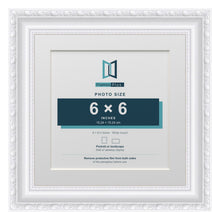 Louis Range White Picture, Photo & Poster Frame with White Mount - 8x8" Frame for 6x6" Photo, White