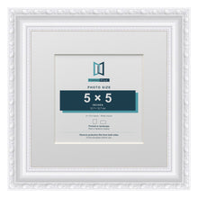 Louis Range White Picture, Photo & Poster Frame with White Mount - 8x8" Frame for 5x5" Photo, White