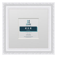 Louis Range White Picture, Photo & Poster Frame with White Mount - 8x8" Frame for 4x4" Photo, White