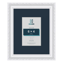 Louis Range White Picture, Photo & Poster Frame with Pacific Blue Mount - 10x8" Frame for 6x4" Photo, White