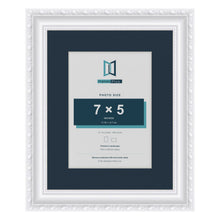 Louis Range White Picture, Photo & Poster Frame with Pacific Blue Mount - 10x8" Frame for 7x5" Photo, White