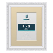 Louis Range White Picture, Photo & Poster Frame with Ivory Mount - 10x8" Frame for 7x5" Photo, White