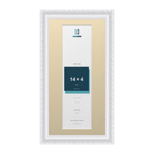 Louis Range White Picture, Photo & Poster Frame with Ivory Mount - 16x8" Frame for 14x4" Photo, White