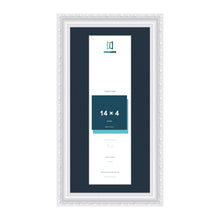 Louis Range White Picture, Photo & Poster Frame with Pacific Blue Mount - 16x8" Frame for 14x4" Photo, White