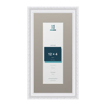 Louis Range White Picture, Photo & Poster Frame with Dawn Grey Mount - 16x8" Frame for 12x4" Photo, White