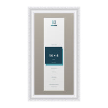Louis Range White Picture, Photo & Poster Frame with Dawn Grey Mount - 16x8" Frame for 14x4" Photo, White